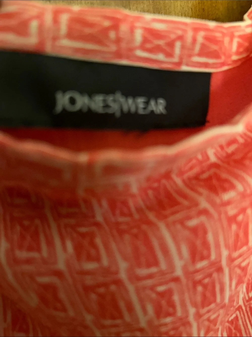 Coral Pink Patterned Slip Dress. Jones wear. 12. Great shape.